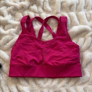 lululemon Enlite Bra High Support Pink Magenta Size 8 Hook Back